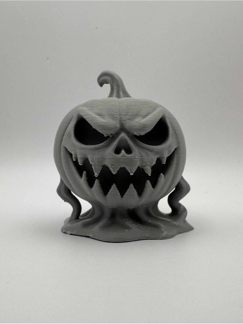 Gray Halloween Jack-o'-Lantern Sculpture - Home Art Decor